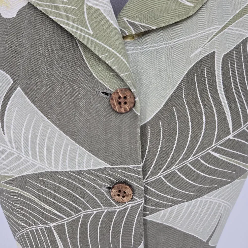 Tommy Bahama Dress Womens XS Silk Beige Floral Button Up Hawaiian Maxi Vintage